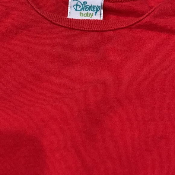 Disney Baby Red Onesie and Gray Mickey Mouse Shorts Overalls Size 24M - Picture 6 of 9